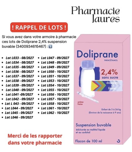 Rappel Doliprane
