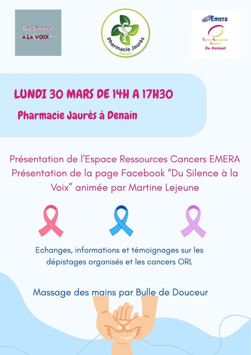 informations rencontres témoignages ressource cancer pharmacie jaures denain 59220
